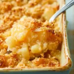 Best pineapple casserole with golden cracker topping
