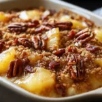 Million Dollar Pineapple Casserole with brown sugar, pecans, and bacon