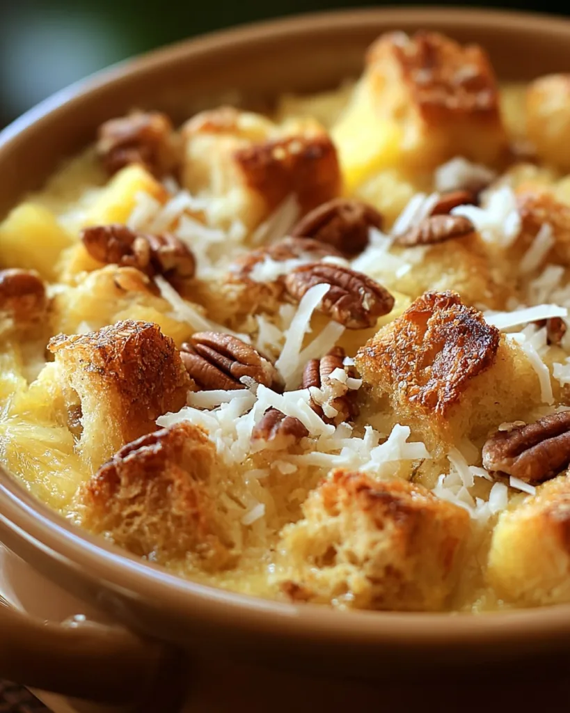 how to make pineapple bread pudding casserole step-by-step