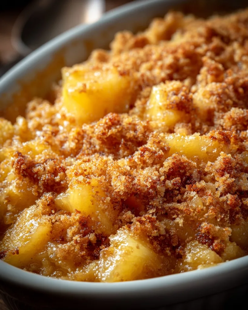 pineapple casserole dairy-free with crumb topping