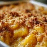 baked pineapple casserole without cheese close-up
