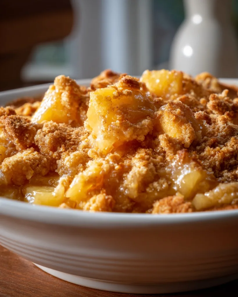 pineapple casserole served without cheese in bowl
