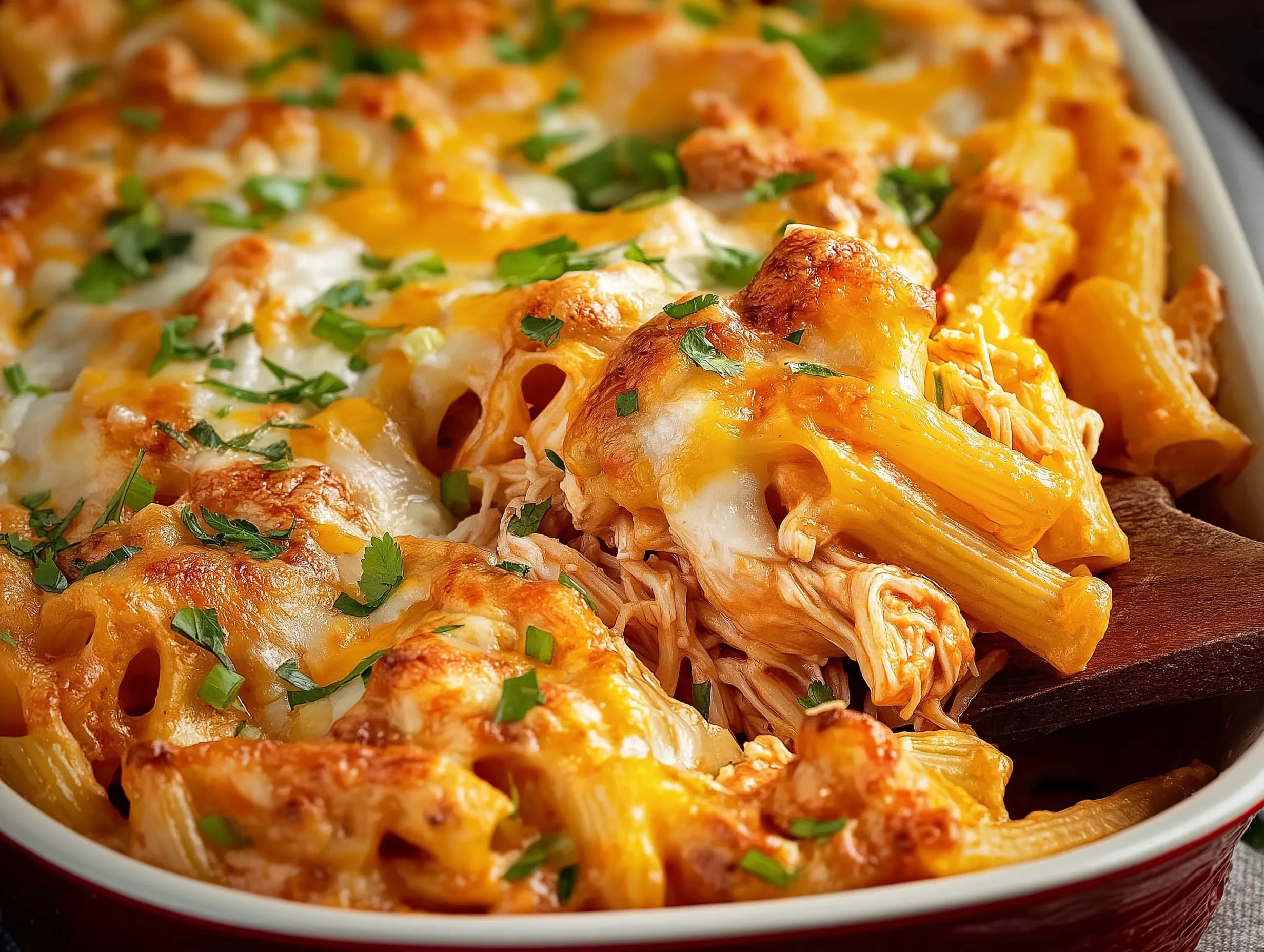 Buffalo Chicken Pasta Bake – Easy, Creamy & Spicy