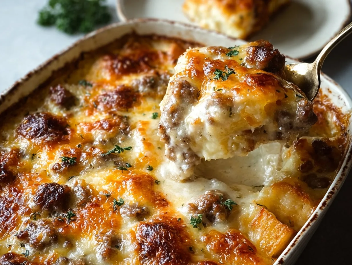 Hearty Sausage Gravy Casserole for Breakfast Bliss