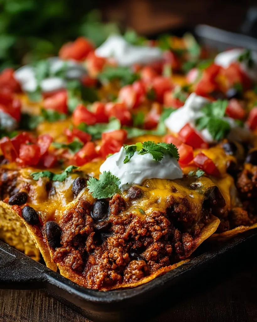 Slow cooker taco casserole with black beans, cheese, and sour cream