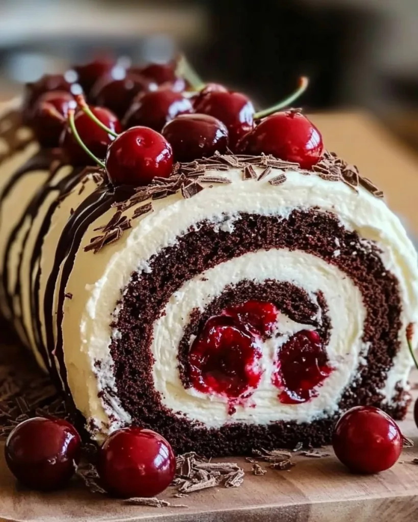 Black Forest Cream Roll Cake 1