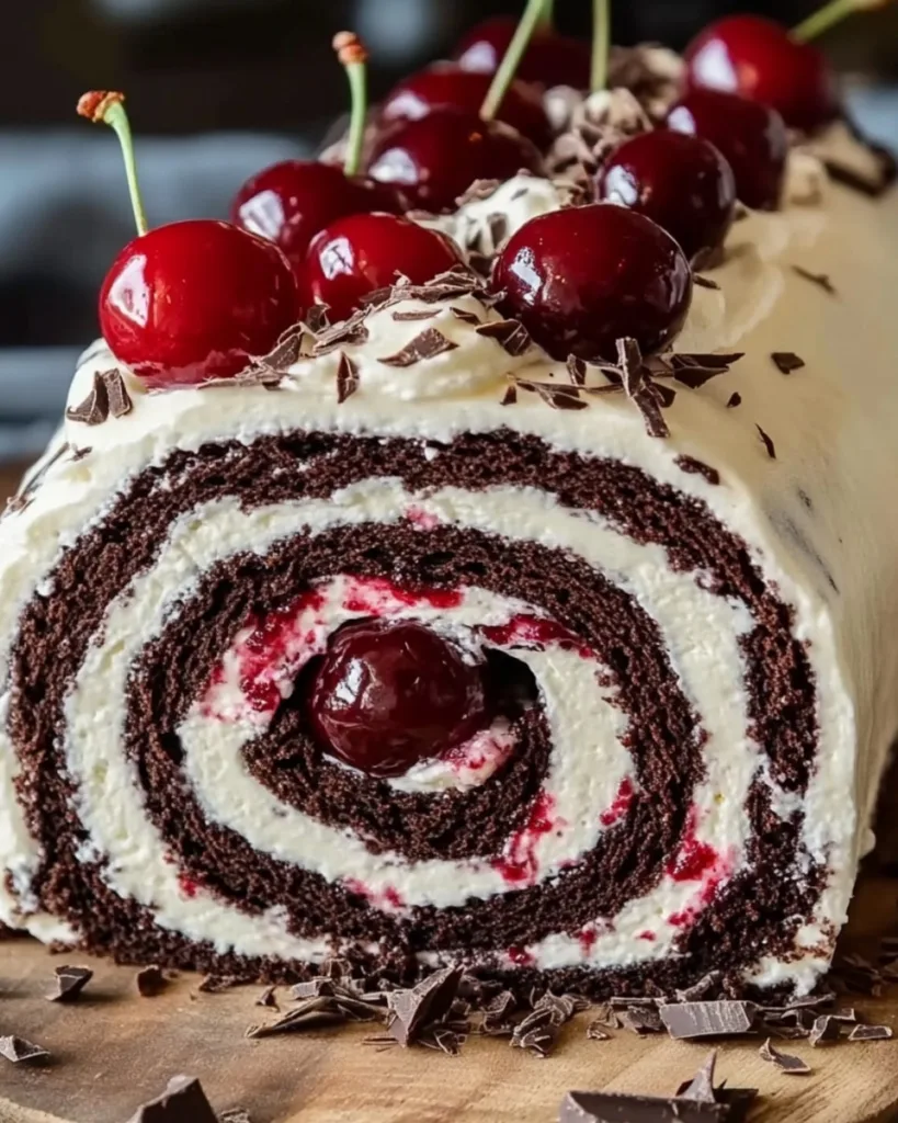 Black Forest Cream Roll Cake 4