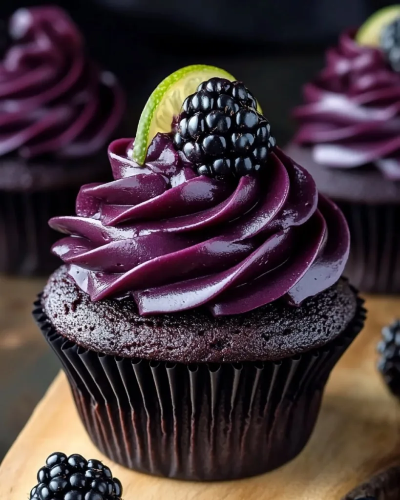 Dark Chocolate Blackberry Cupcakes 1