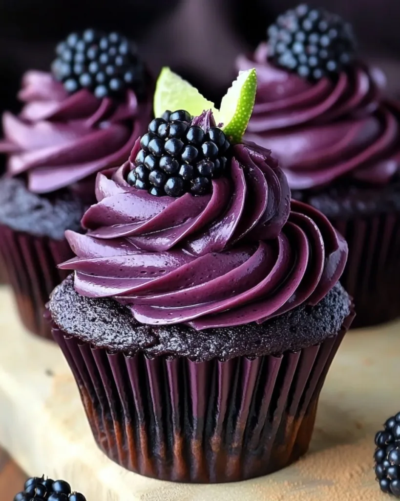 Dark Chocolate Blackberry Cupcakes 2