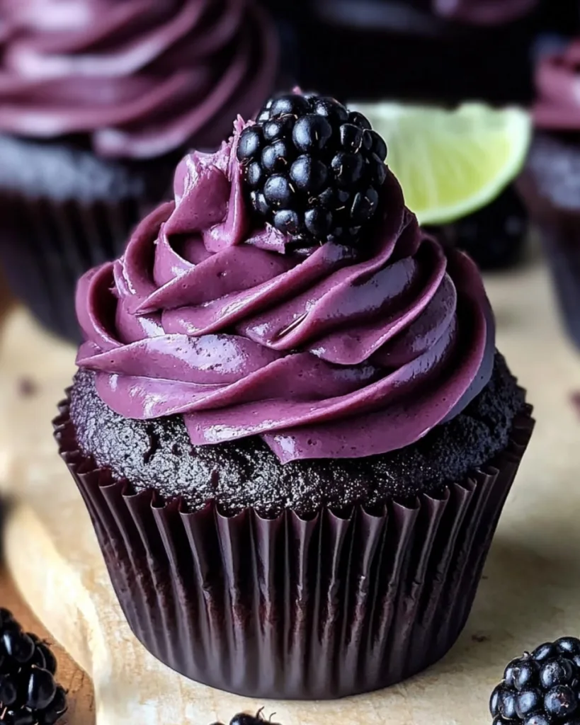 Dark Chocolate Blackberry Cupcakes 3