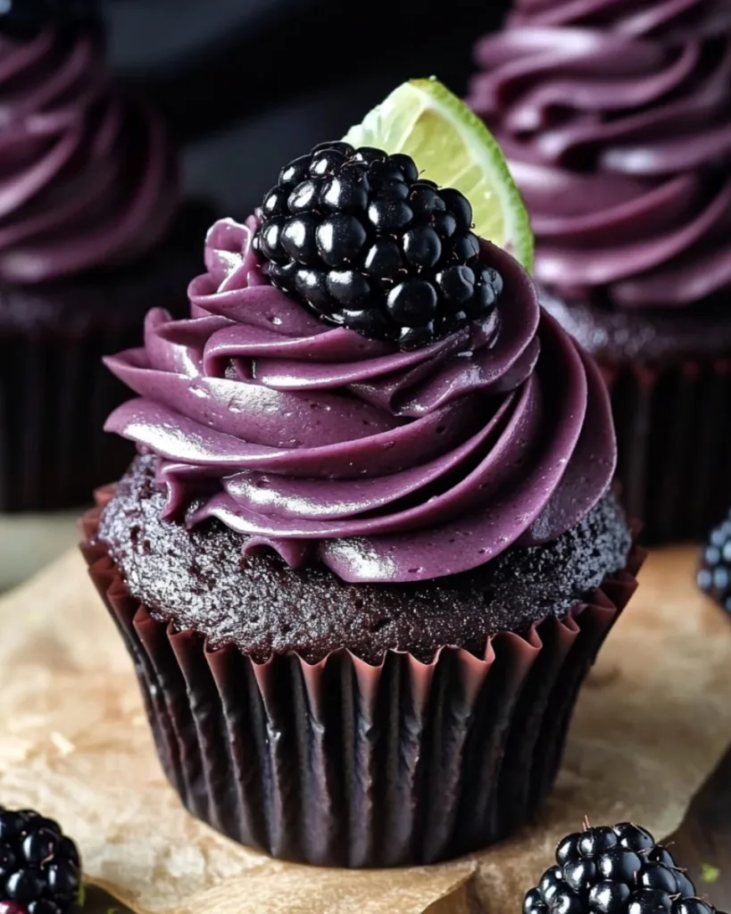 Dark Chocolate Blackberry Cupcakes 4