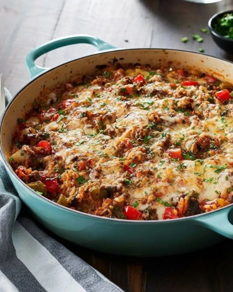step-by-step how to make stuffed pepper casserole ingredients