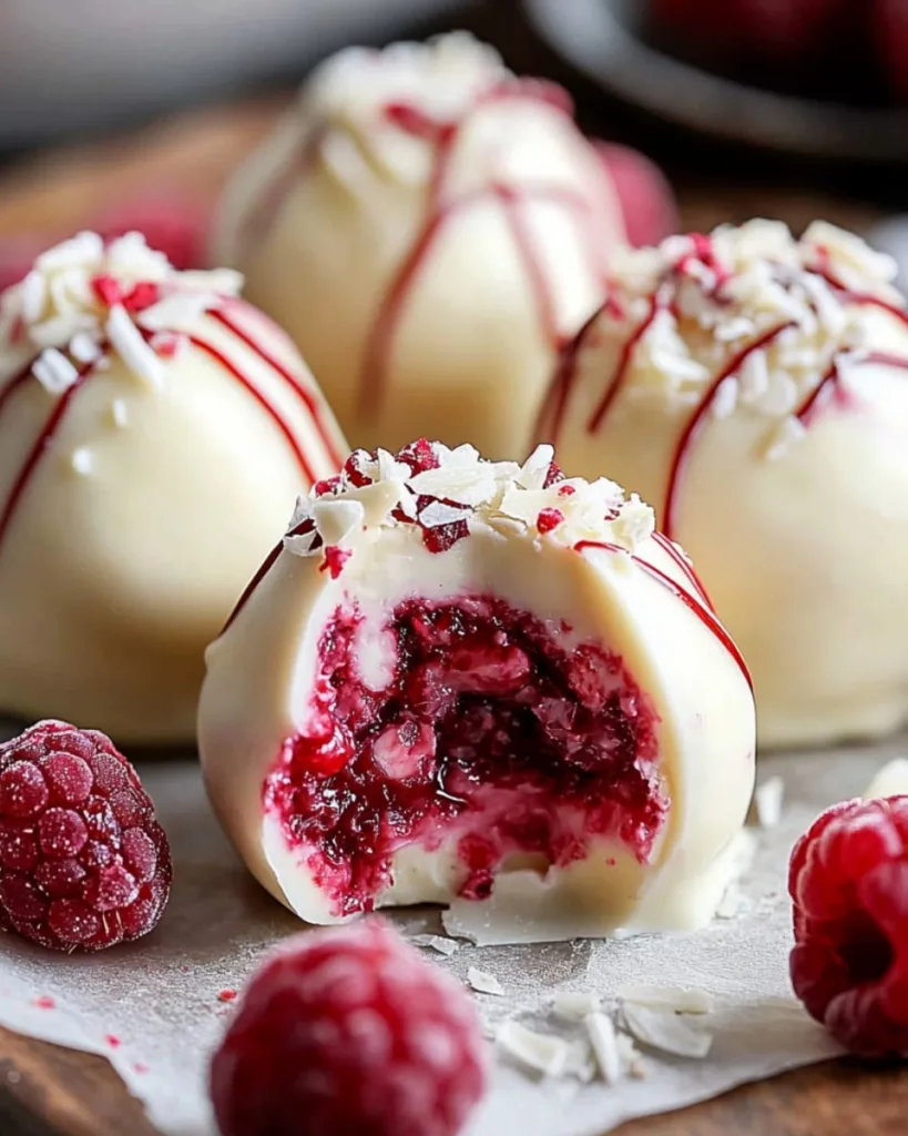 White Chocolate Raspberry Cheesecake Balls 1