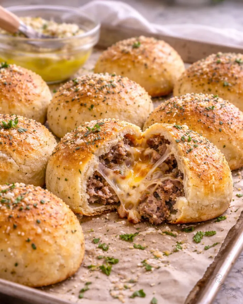 Garlic Parmesan Cheeseburger Bombs 11