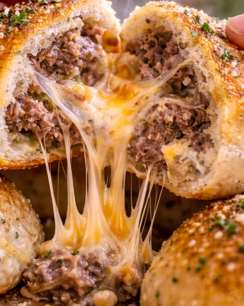 Garlic Parmesan Cheeseburger Bombs 8