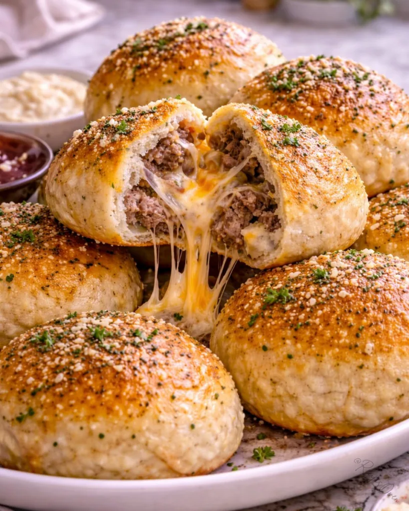 Garlic Parmesan Cheeseburger Bombs 9