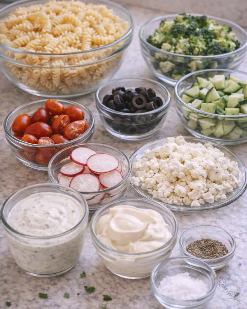 Ranch Pasta Salad Ingredients 2