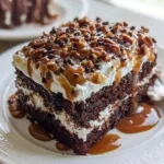 Chocolate Caramel Turtle Cake