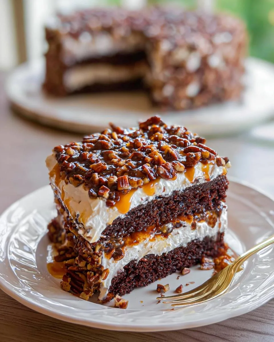 Chocolate Caramel Turtle Cake - detail 2