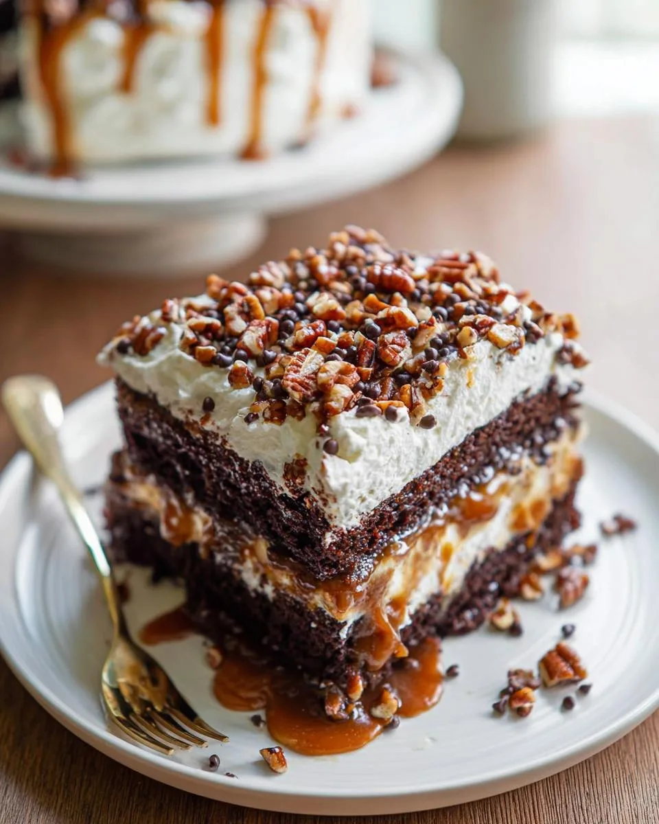 Chocolate Caramel Turtle Cake - detail 3