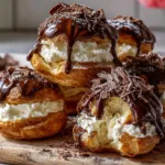 Chocolate Cream Puff Stacks