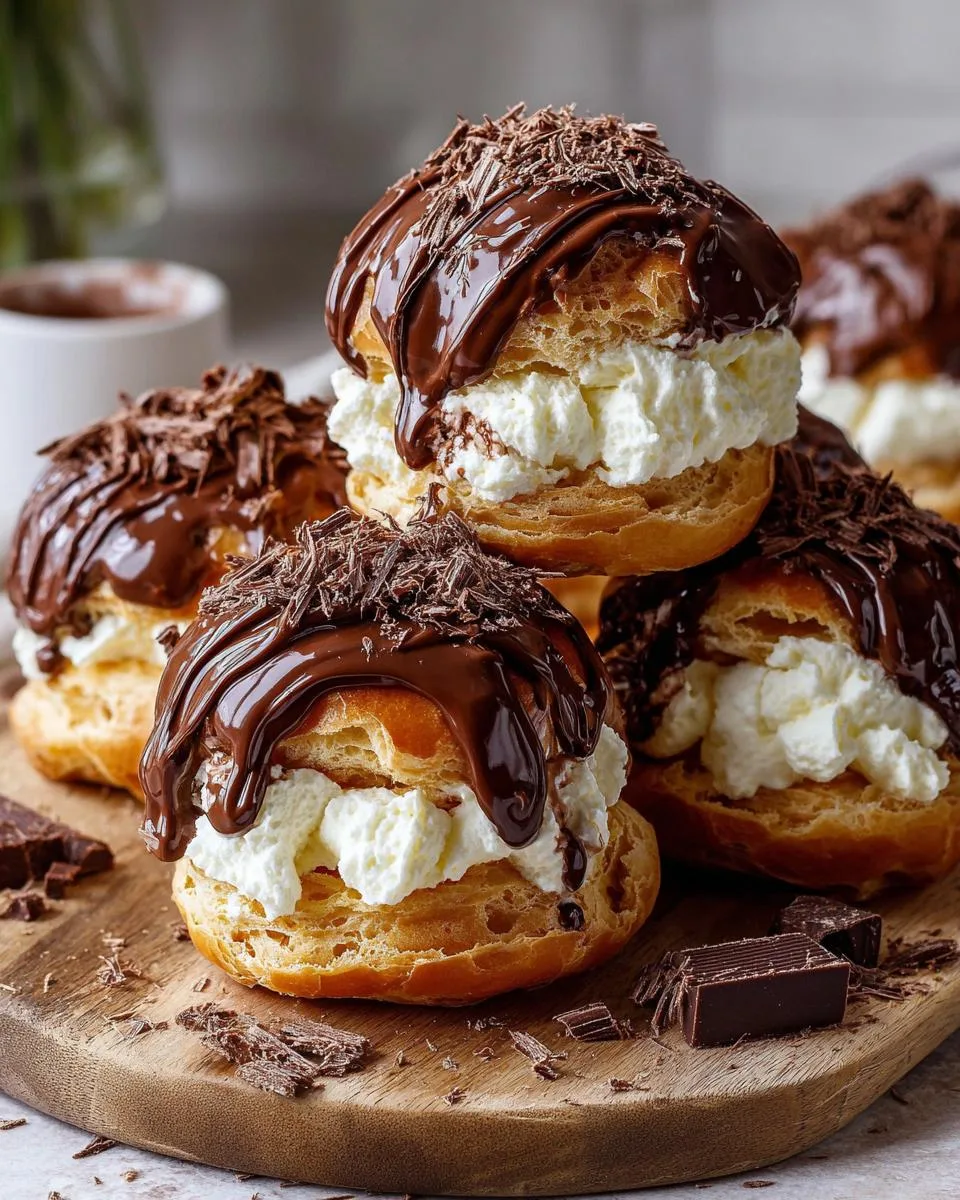 Chocolate Cream Puff Stacks - detail 4