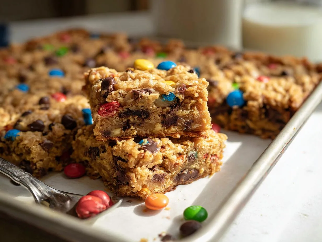 Flourless Monster Cookie Bars
