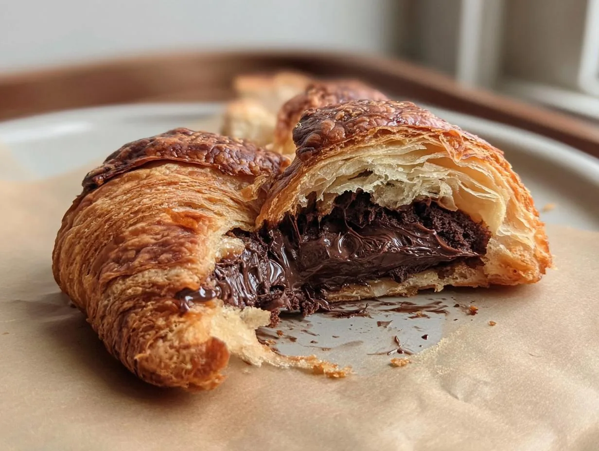 Gooey Brownie Croissant Bites