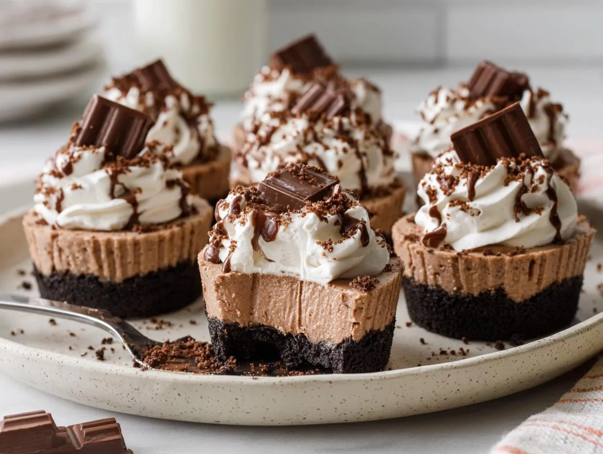 No-Bake Mini Chocolate Cheesecakes