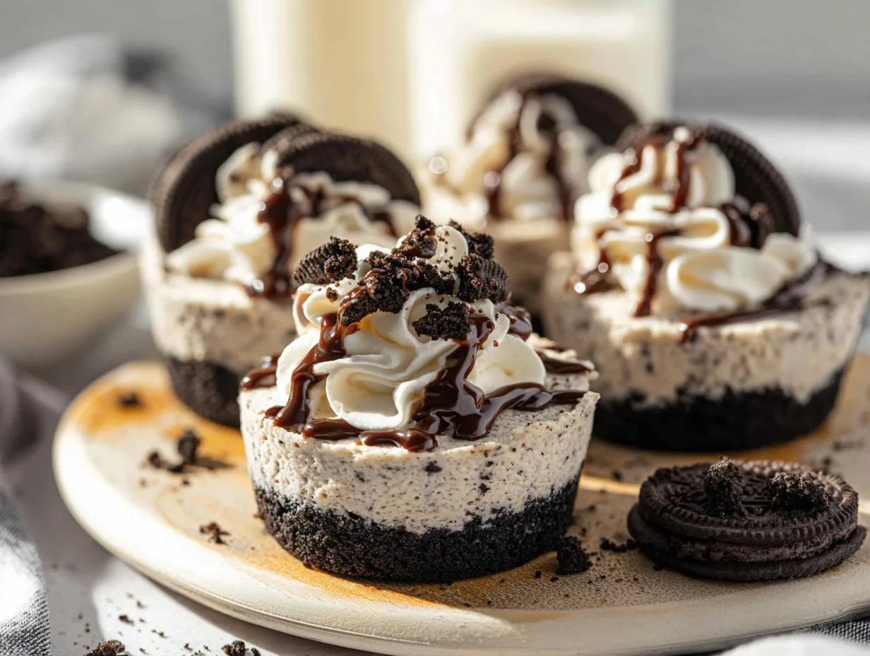 No-Bake Mini Oreo Cheesecakes