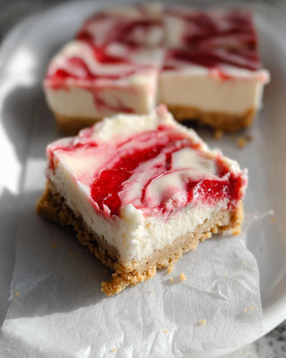 No Bake Strawberry Cheesecake Bars - detail 2