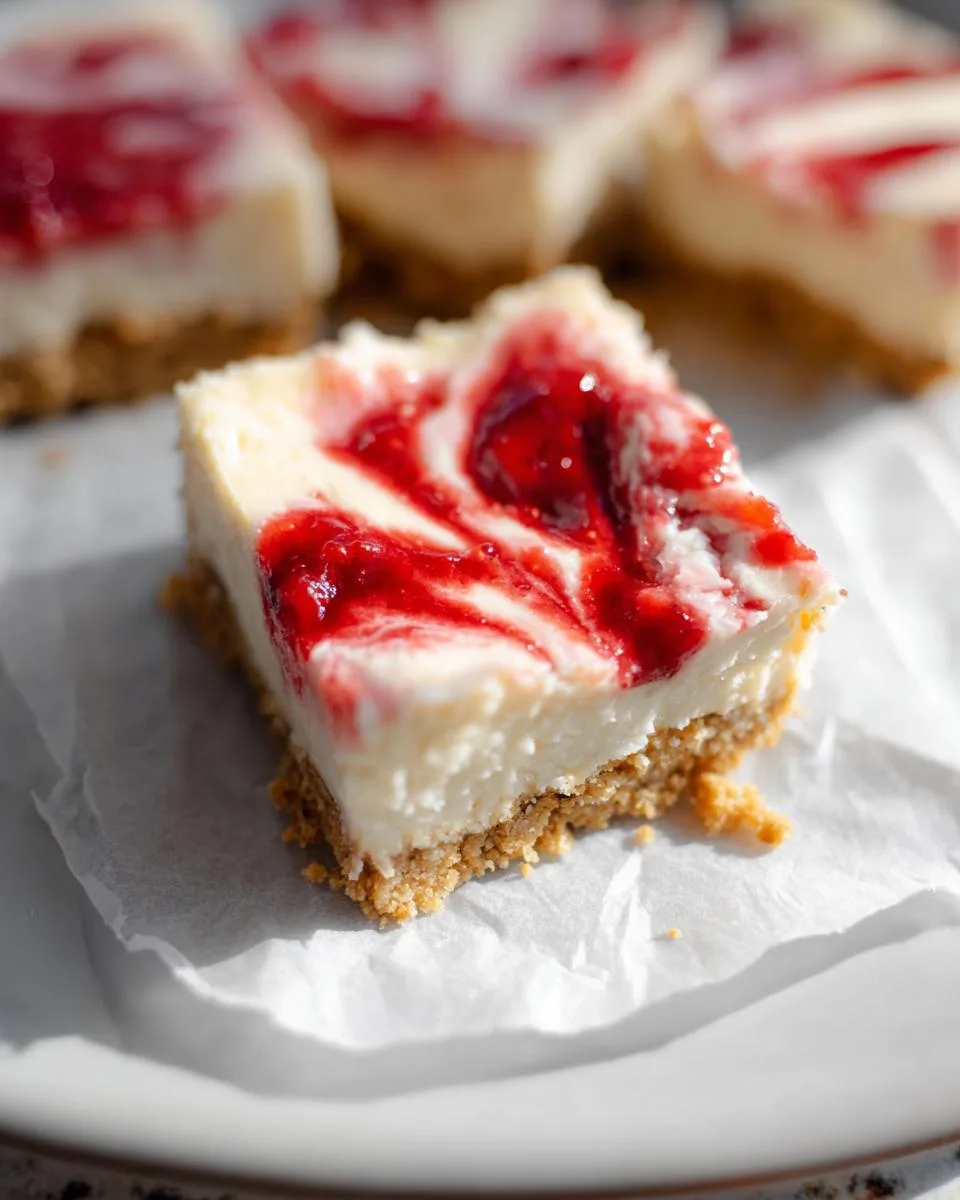 No Bake Strawberry Cheesecake Bars - detail 3