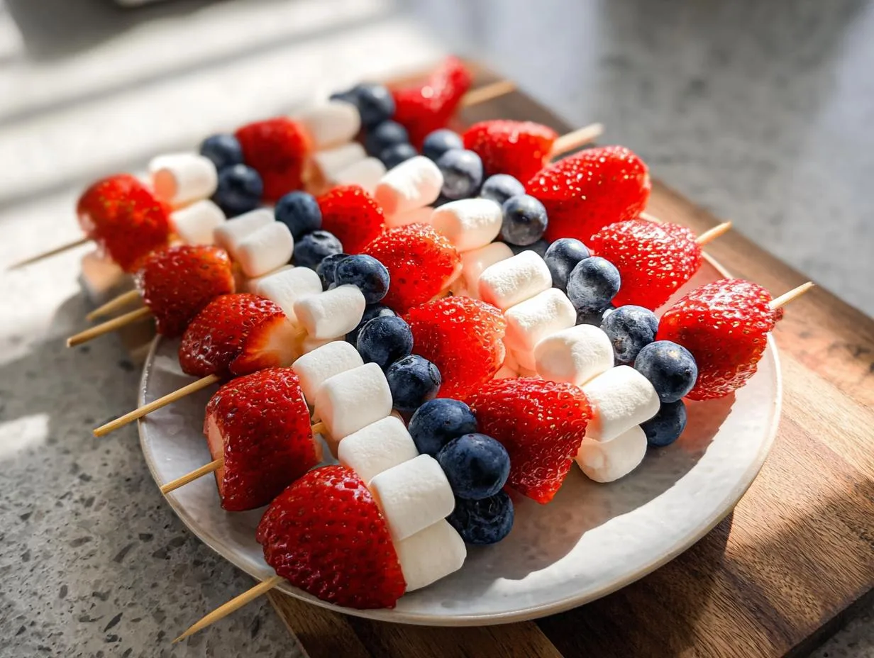 Patriotic Fruit Kabobs
