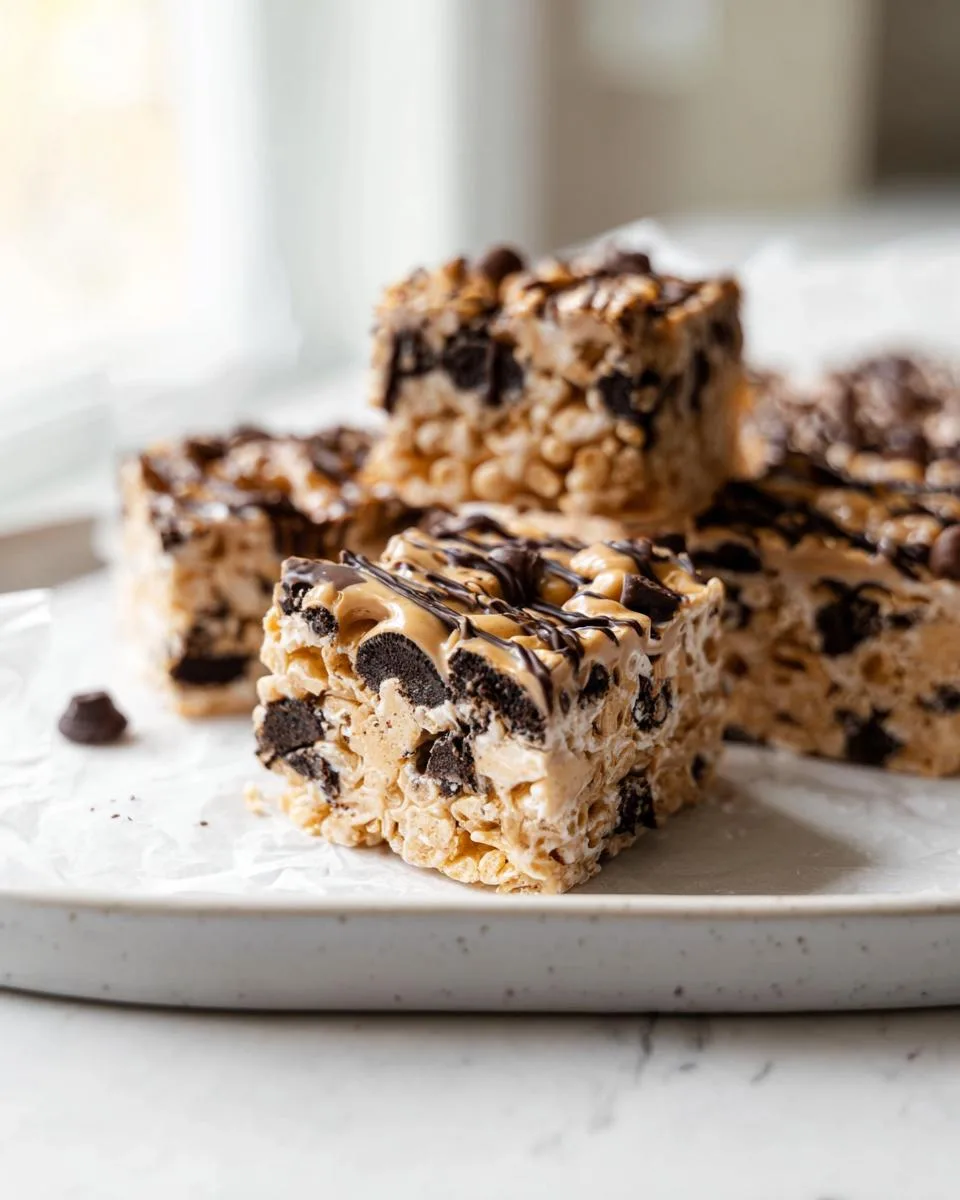 Peanut Butter Oreo Rice Krispie Treats - detail 2