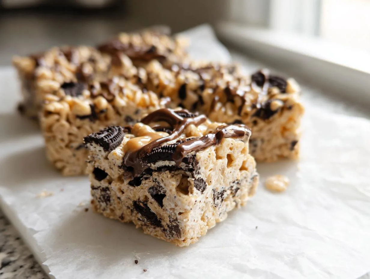 Peanut Butter Oreo Rice Krispie Treats