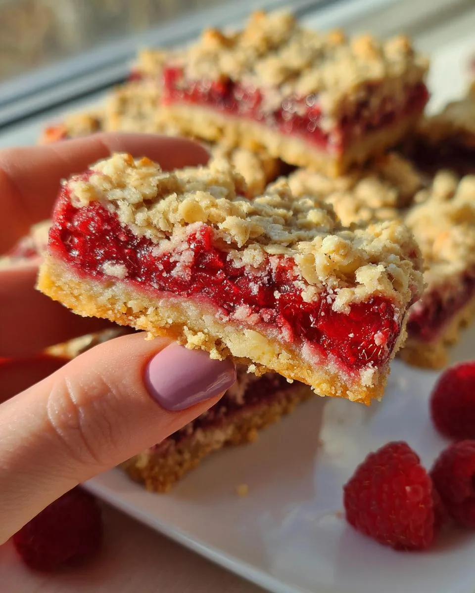 Raspberry Oatmeal Bars - detail 1