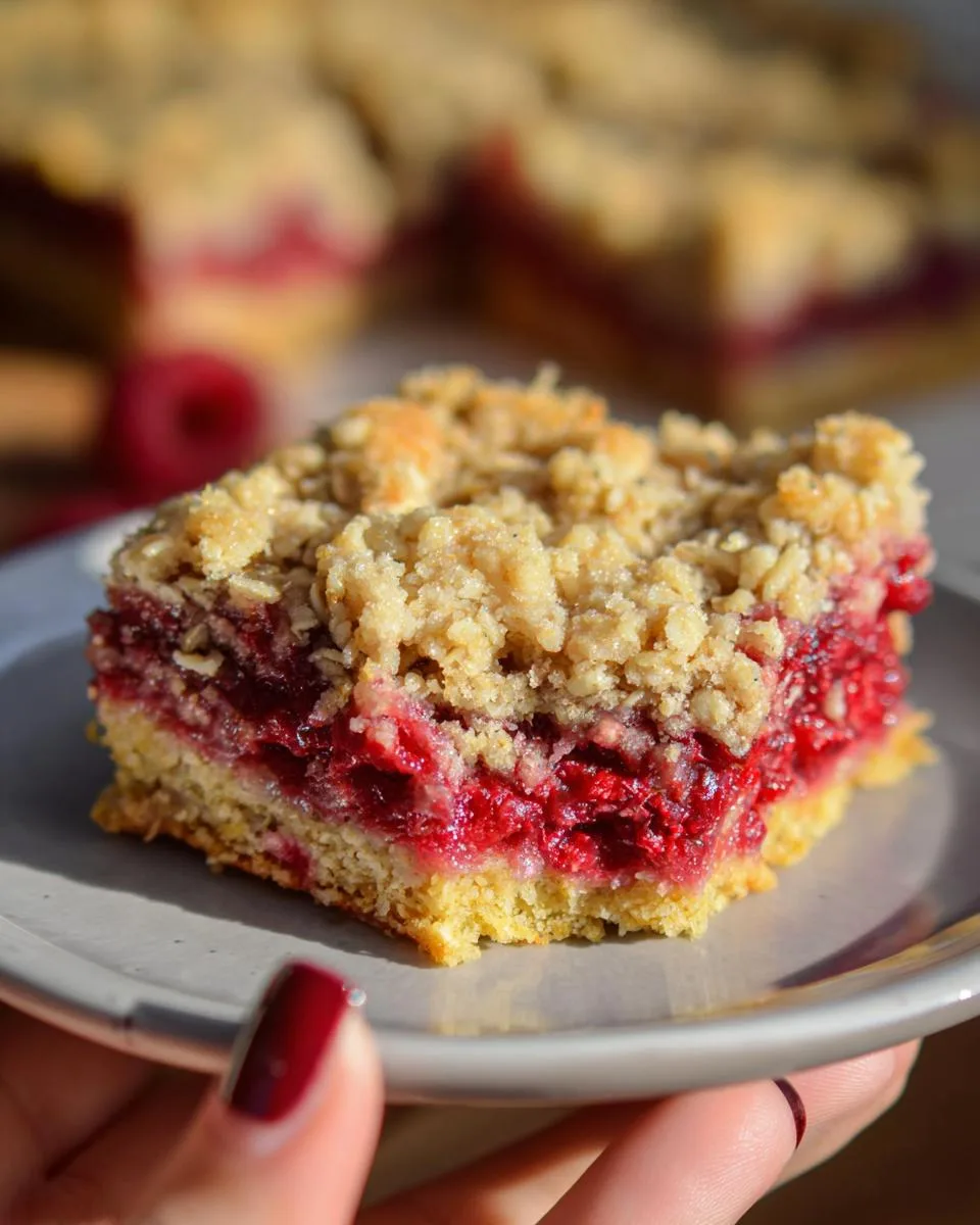 Raspberry Oatmeal Bars - detail 3