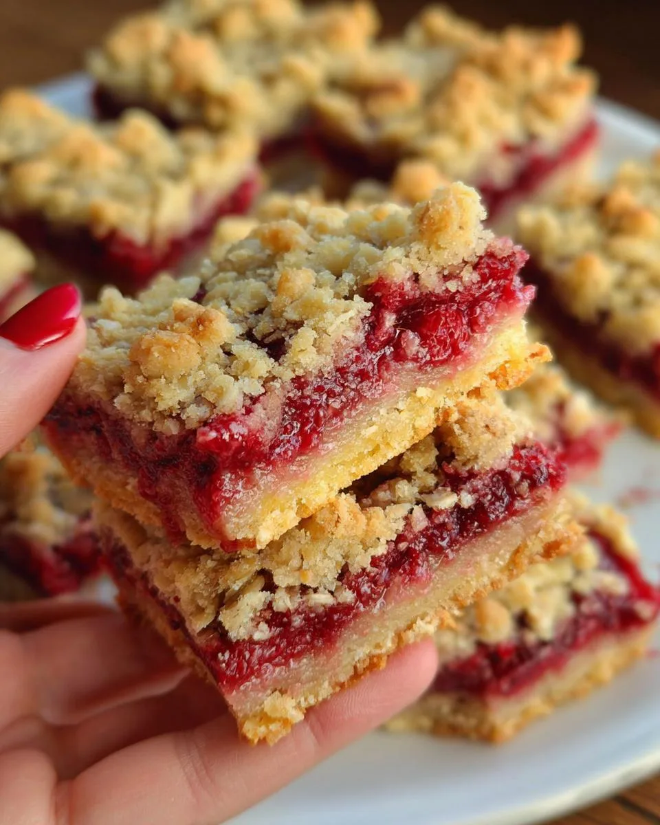 Raspberry Oatmeal Bars - detail 4