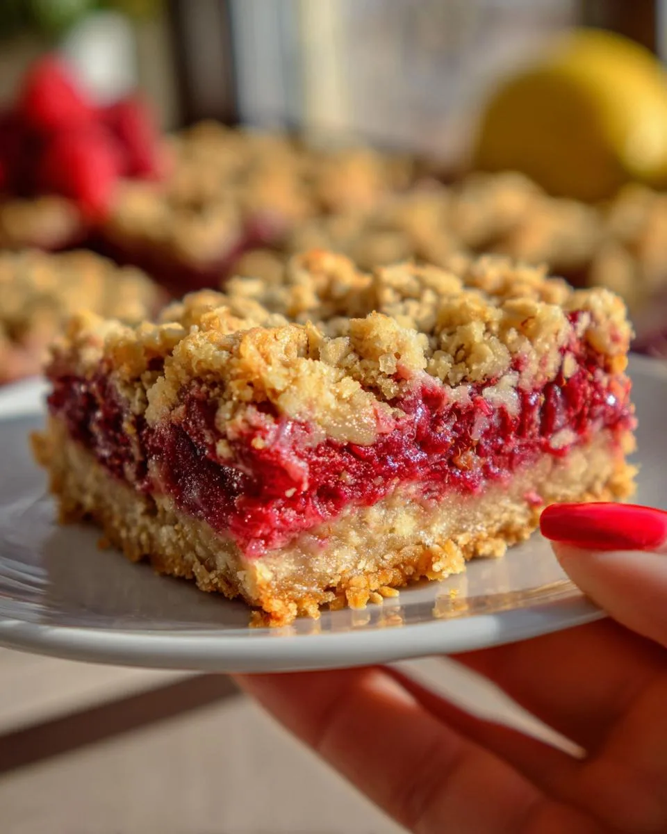 Raspberry Oatmeal Bars - detail 5