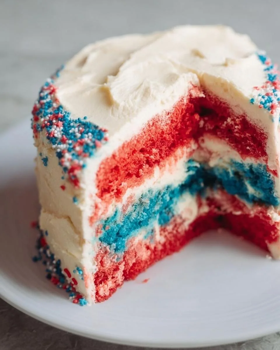 Red White And Blue Cake - detail 3