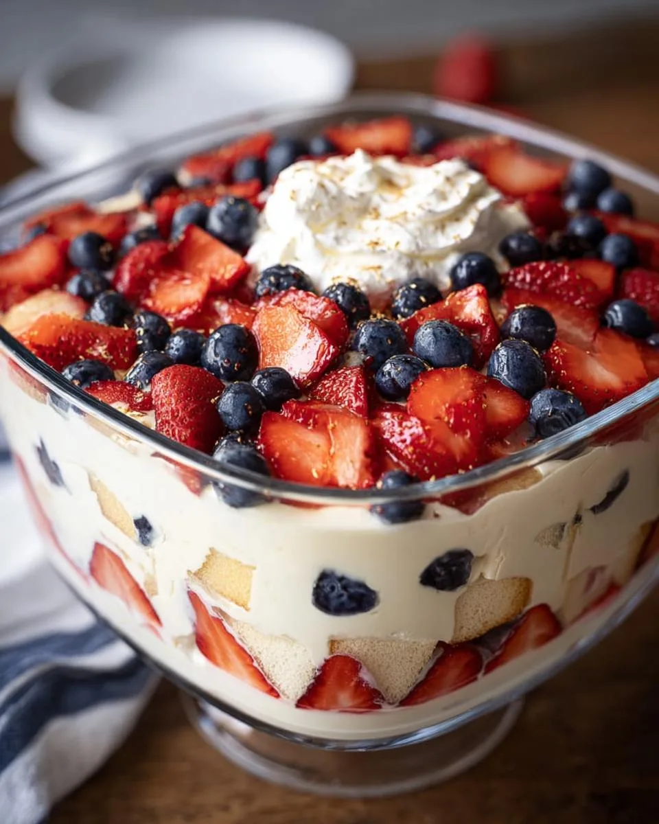 Red White and Blue Trifle - detail 2