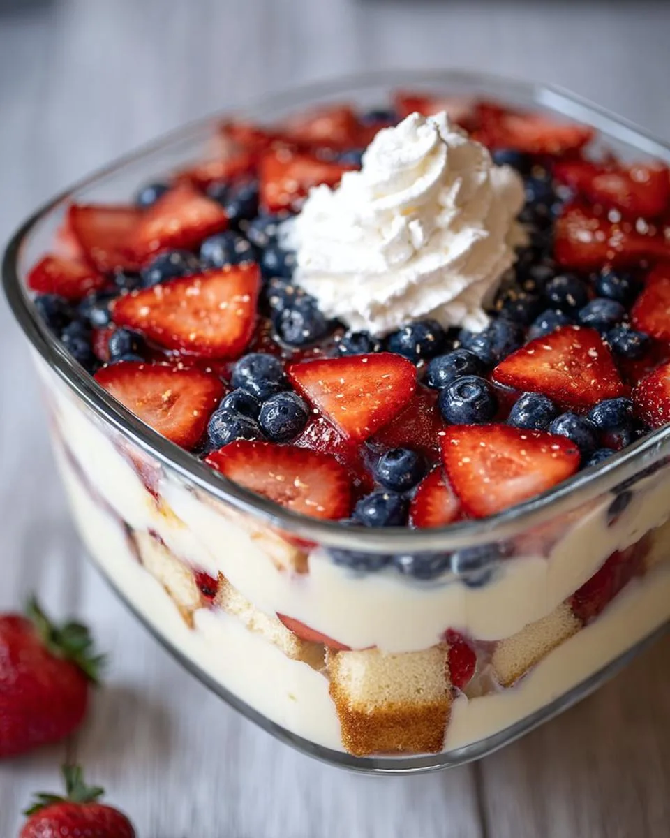 Red White and Blue Trifle - detail 3