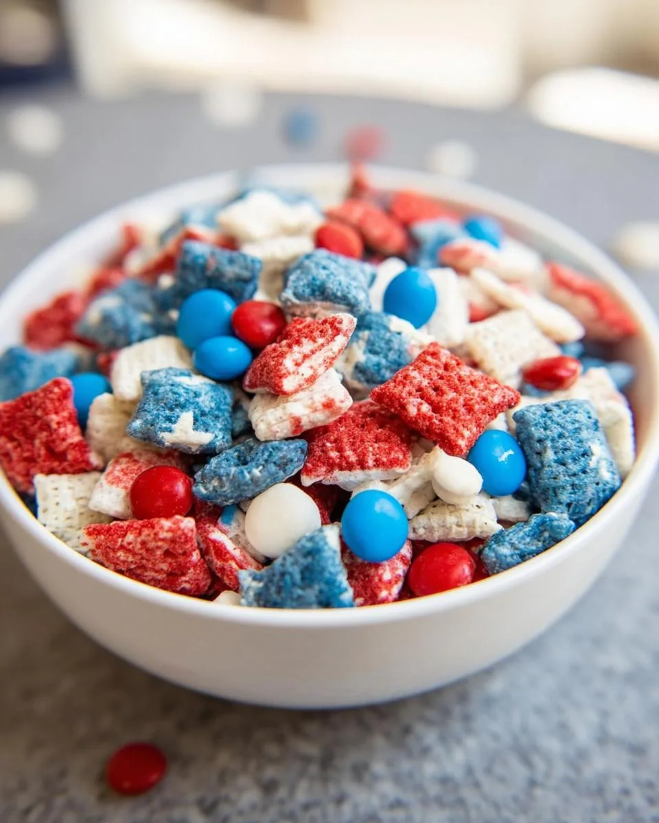 red white and blue muddy buddies - detail 2