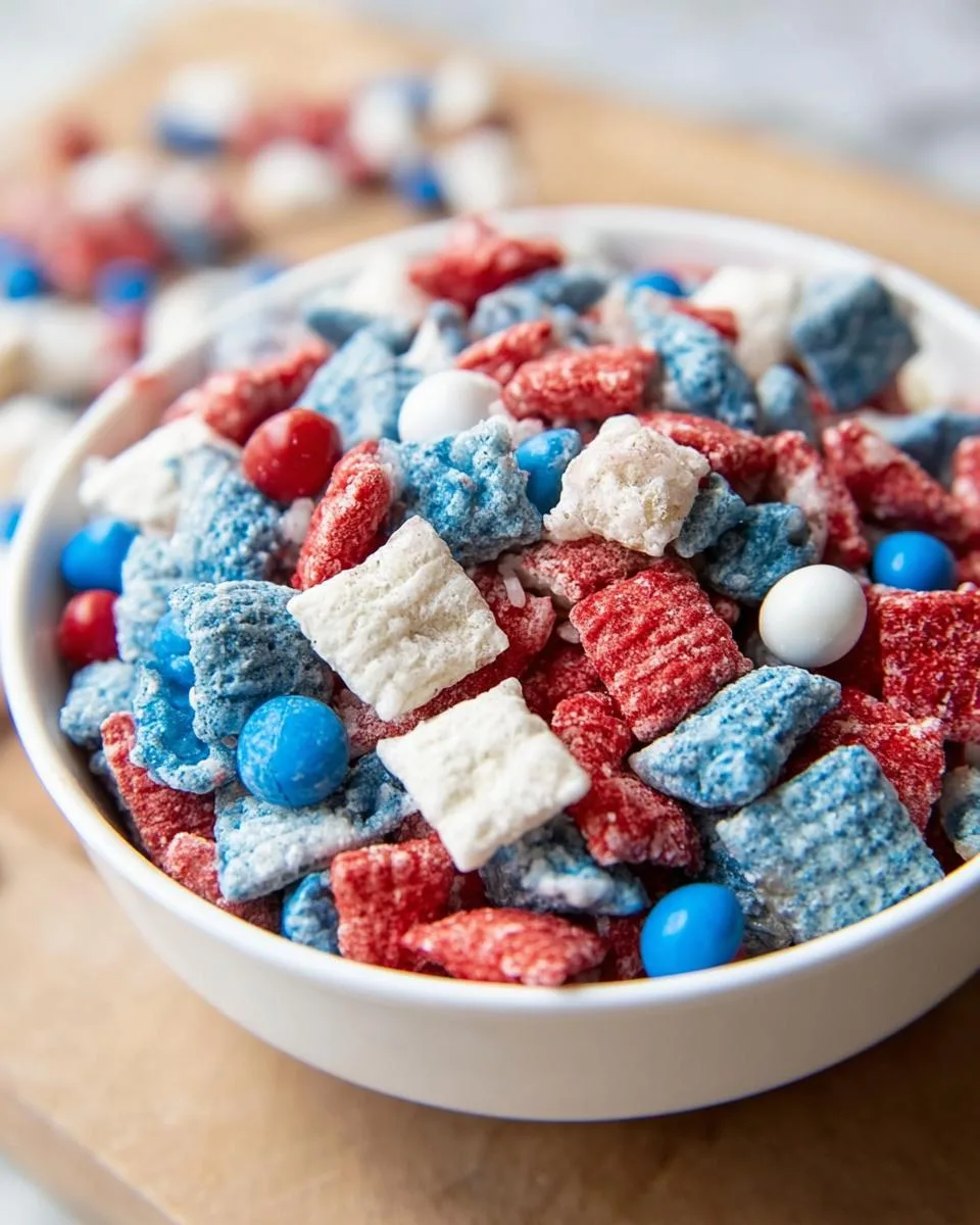 red white and blue muddy buddies - detail 3